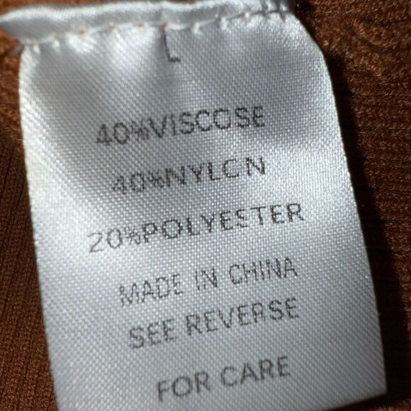 Wishlist Ribbed Knit Sweetheart Neckline- Rust Orange Large NWT #720 - Picture 6 of 6